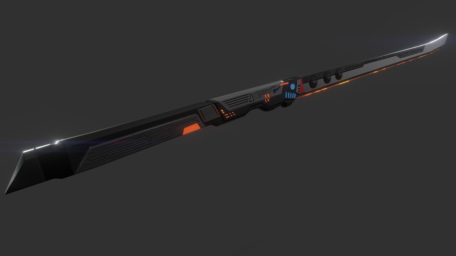 Scifi Katana PBR Project Low-poly 3D model_3