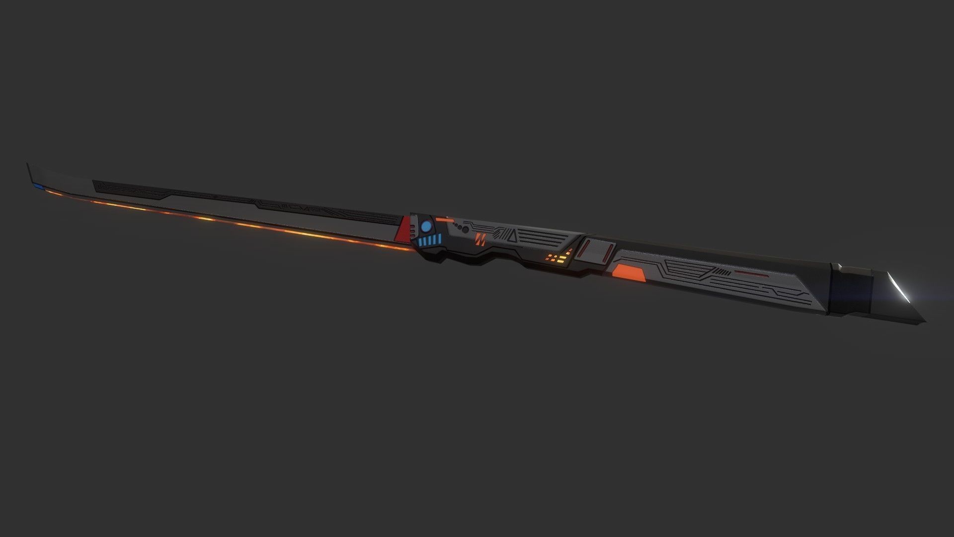Scifi Katana PBR Project Low-poly 3D model_15