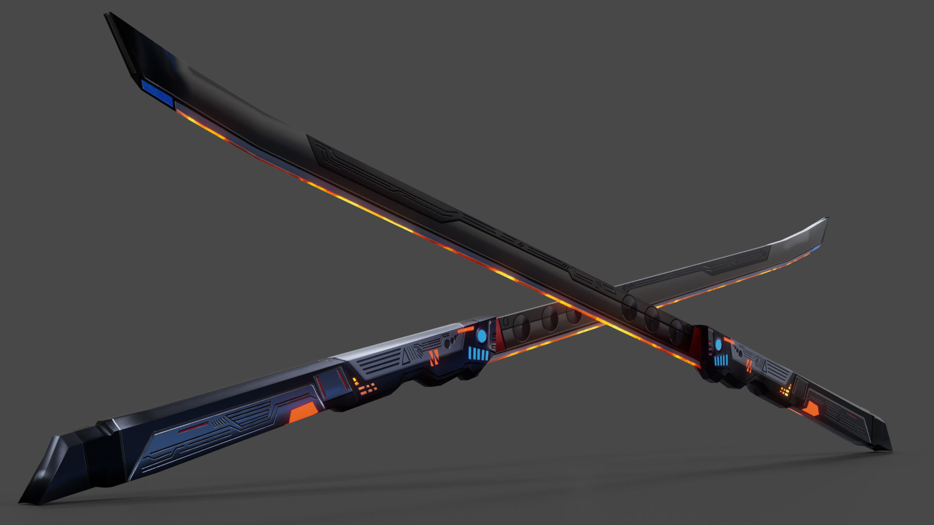 Scifi Katana PBR Project Low-poly 3D model_2