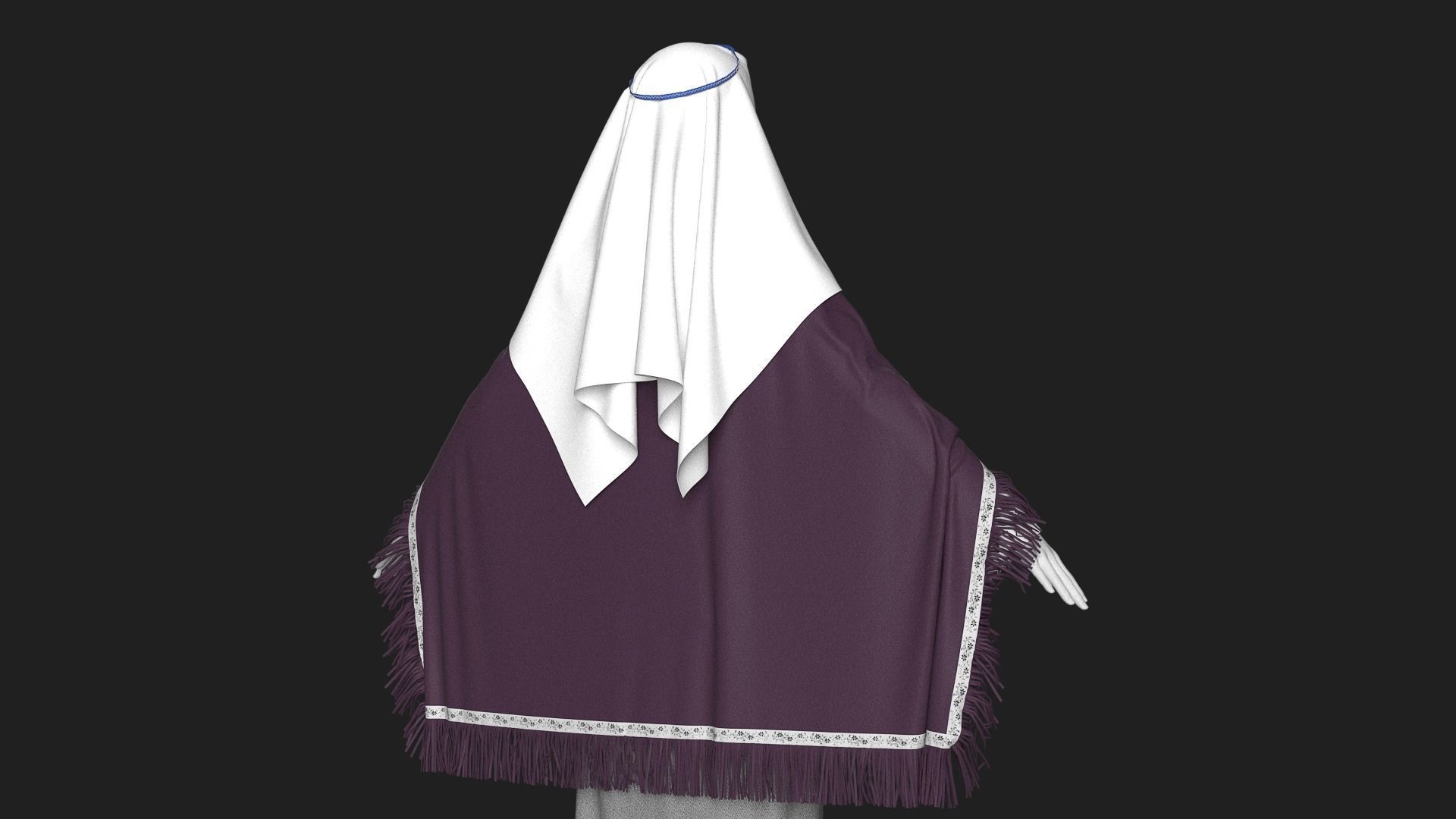 Medieval dress 2 Marvelous Designer project 3D model_3
