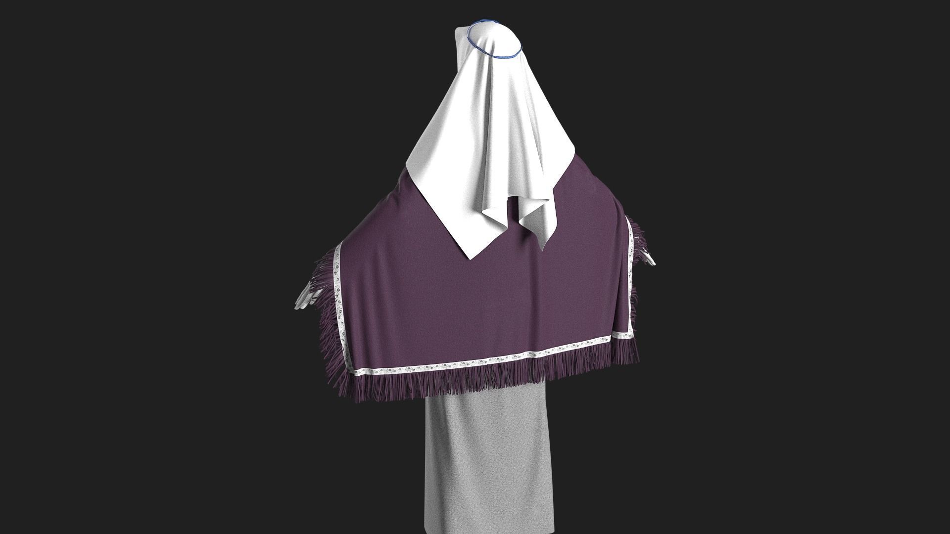 Medieval dress 2 Marvelous Designer project 3D model_2