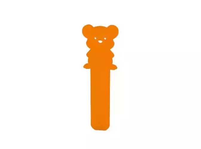 Bookmark orange teddy bear on stick