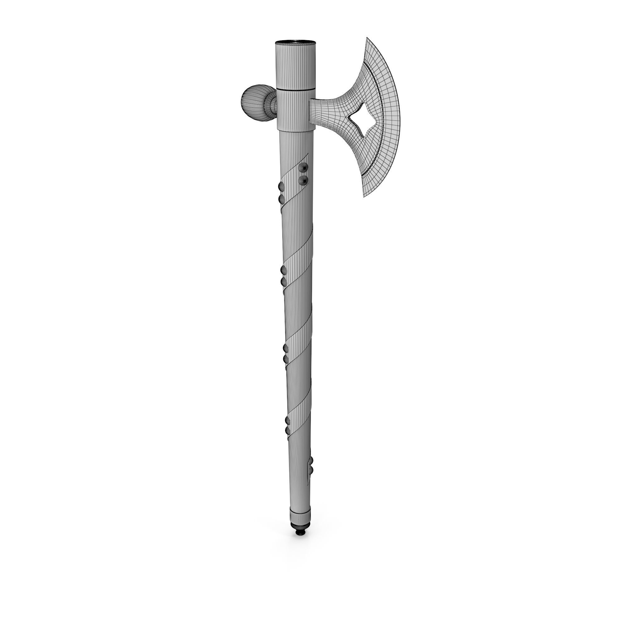 Battle Axe Tomahawk 3D model_6