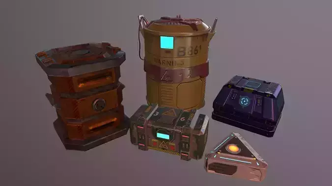 Sci-fi storage 3D Model Collection