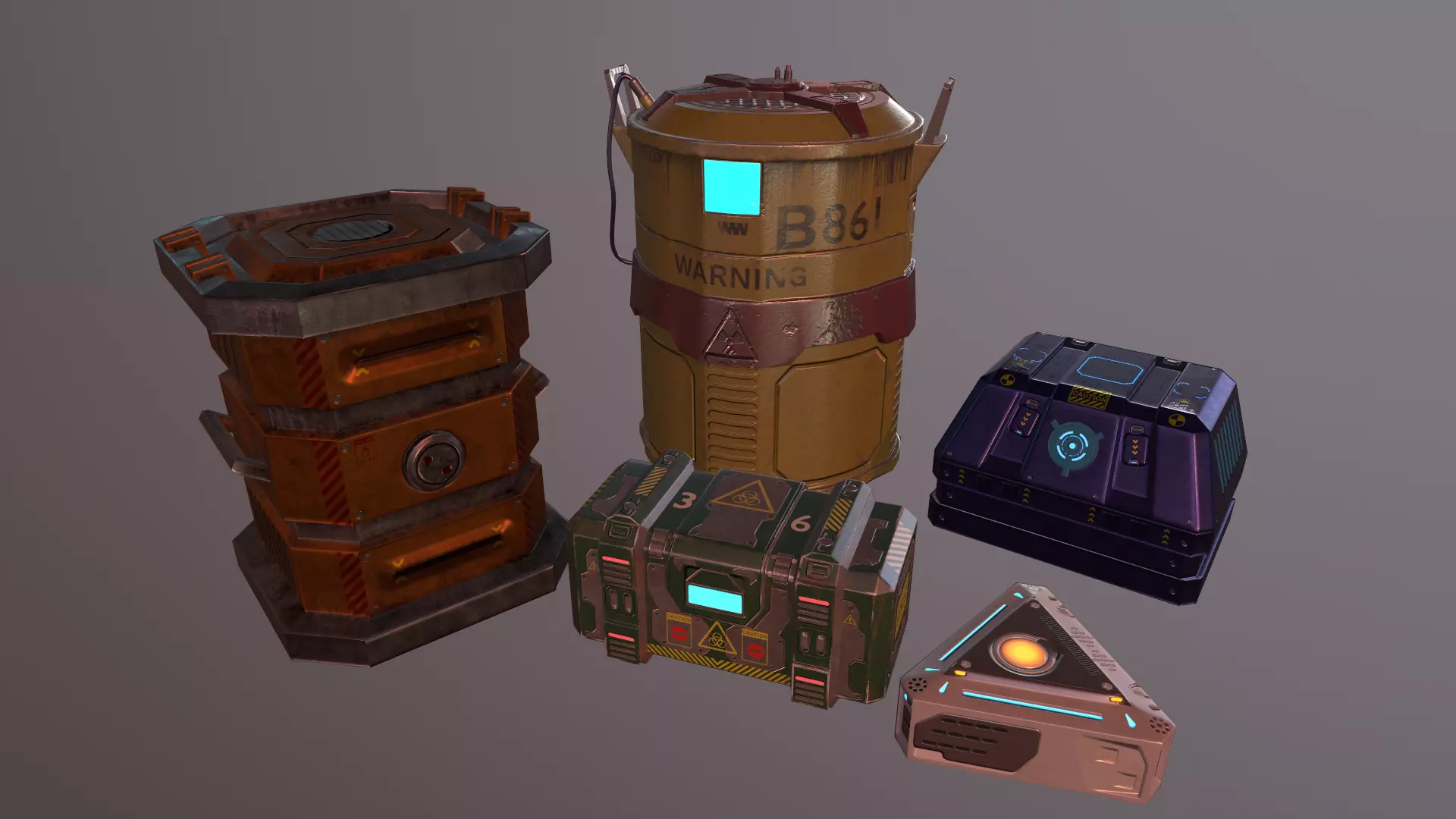 Sci-fi storage 3D Model Collection_0