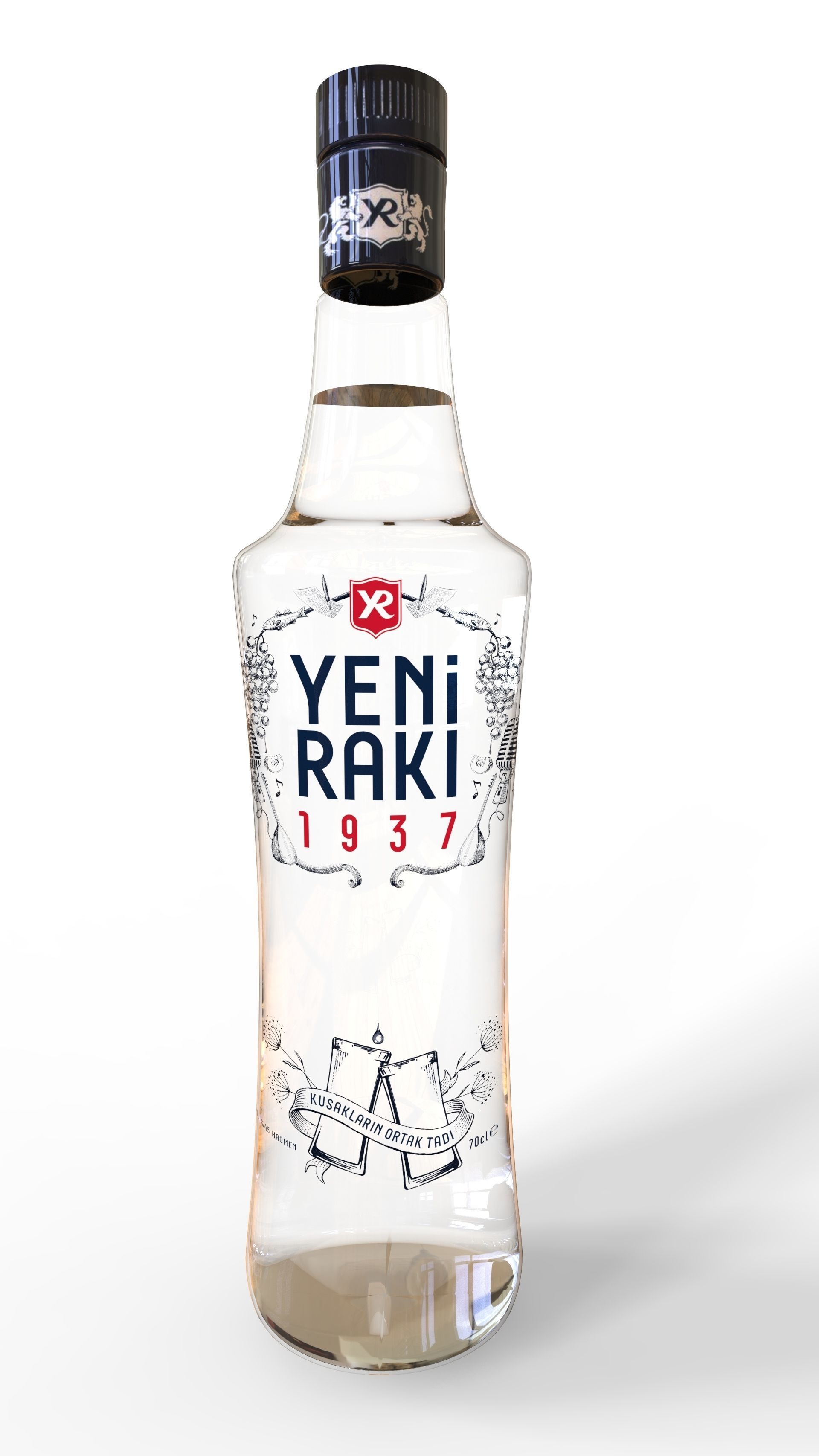 Yeni Raki Bottle 3D model rigged | CGTrader