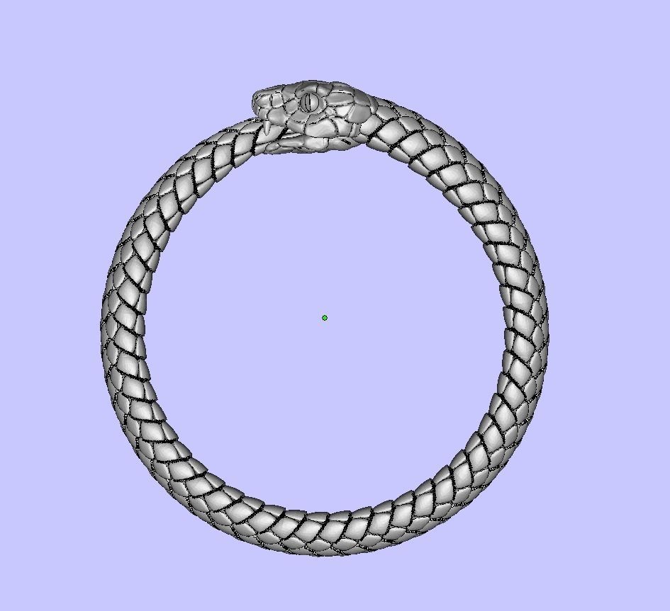 Snake Ouroboros Jewelry Ring 3d print model 3D print model_8