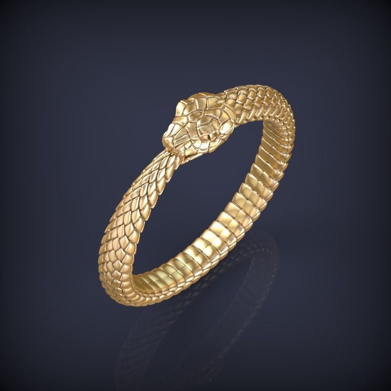 Snake Ouroboros Jewelry Ring 3d print model 3D print model_6