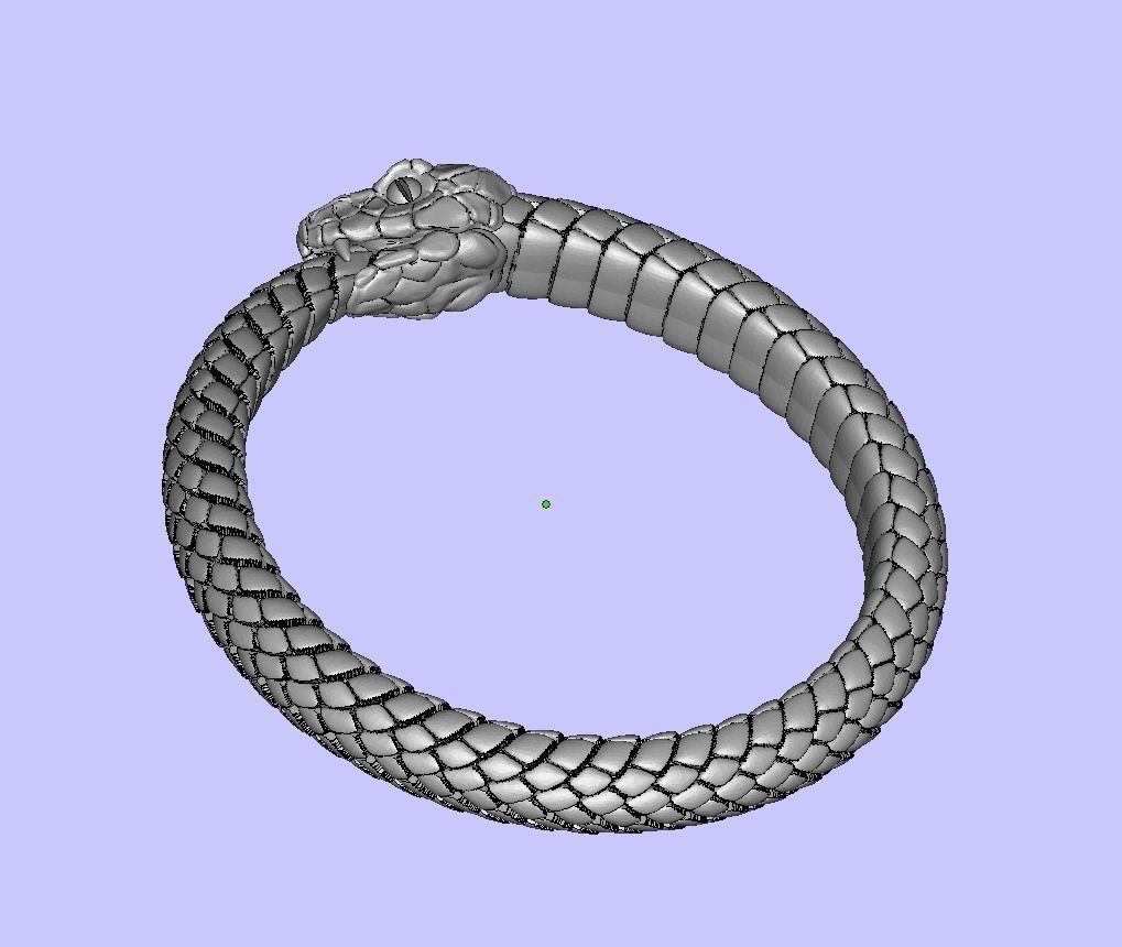 Snake Ouroboros Jewelry Ring 3d print model 3D print model_11