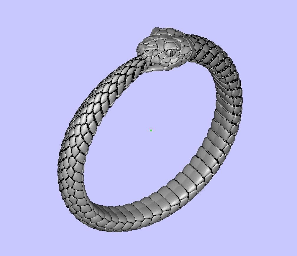 Snake Ouroboros Jewelry Ring 3d print model 3D print model_9