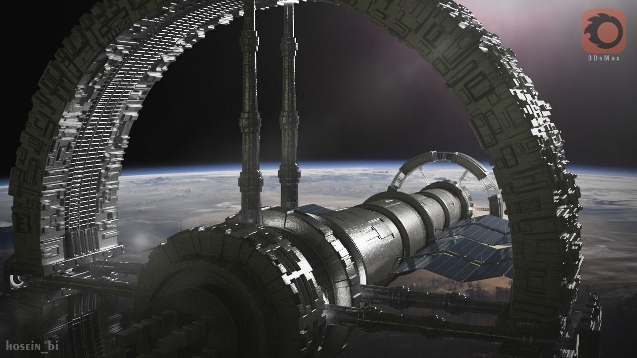 Sci-Fi Space Station 3D model_3