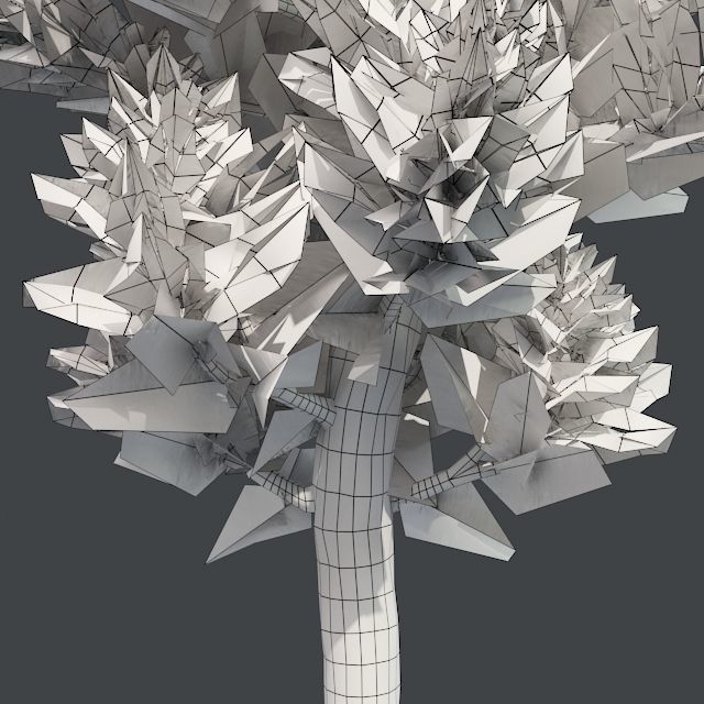 Hollywood Juniper Tree Low-poly 3D model_4
