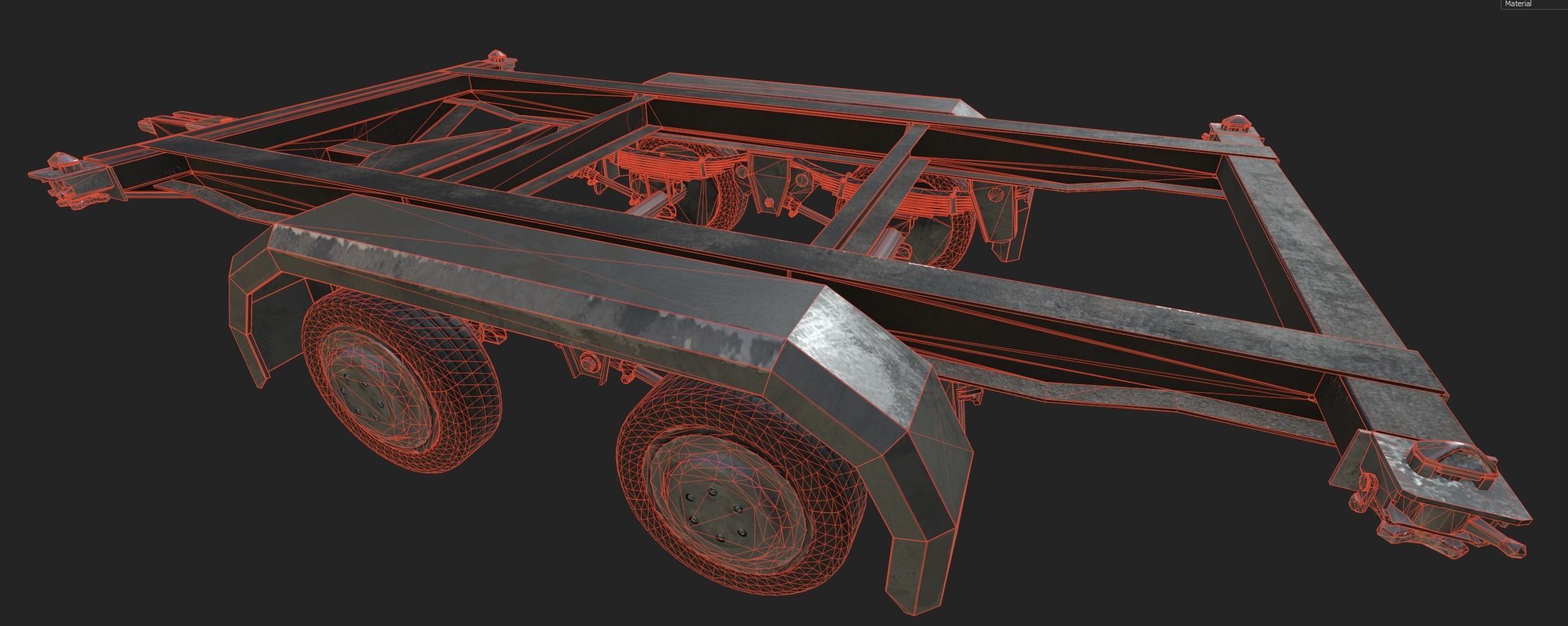 Car Trailer 3D model_5