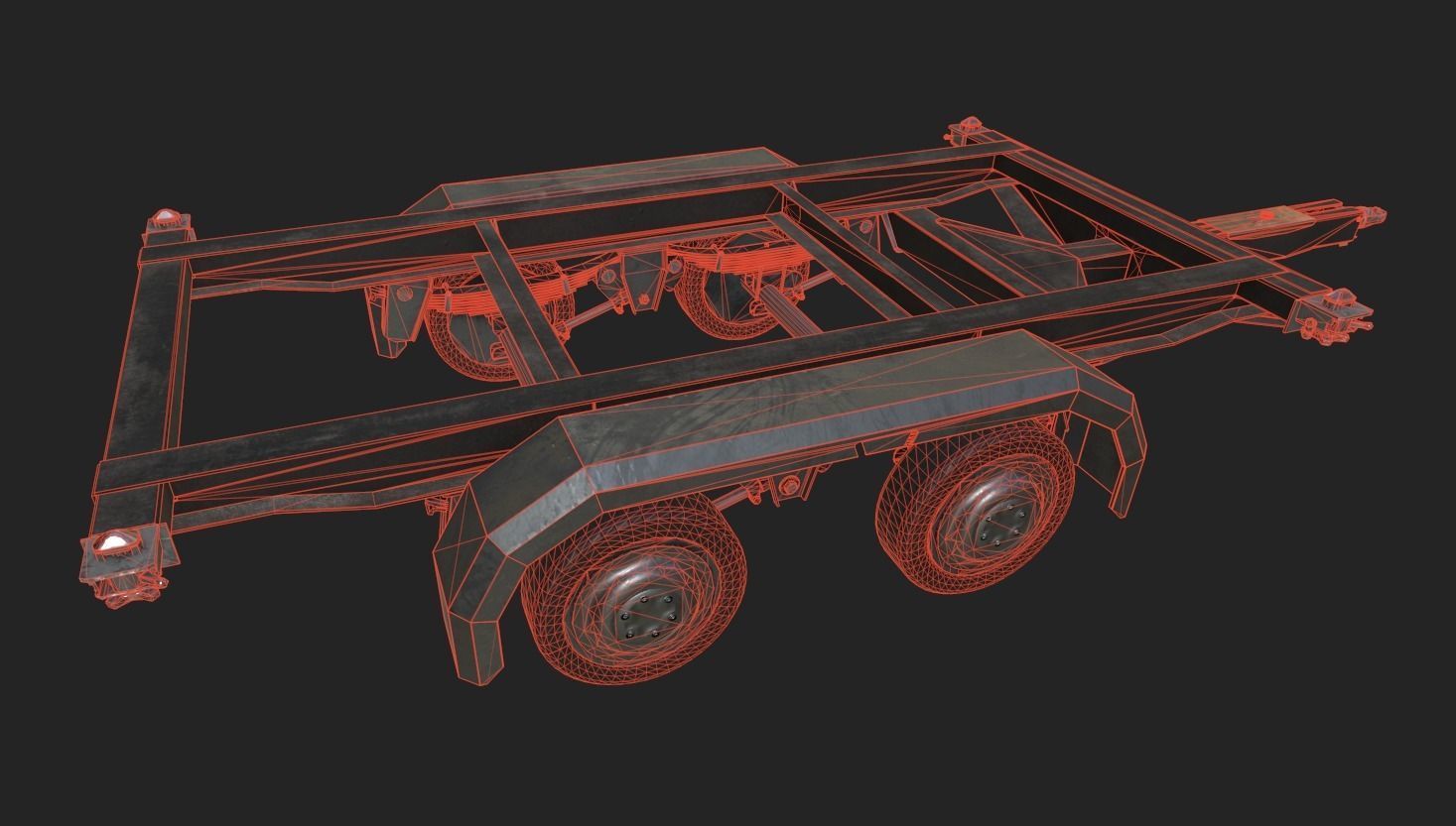 Car Trailer 3D model_3