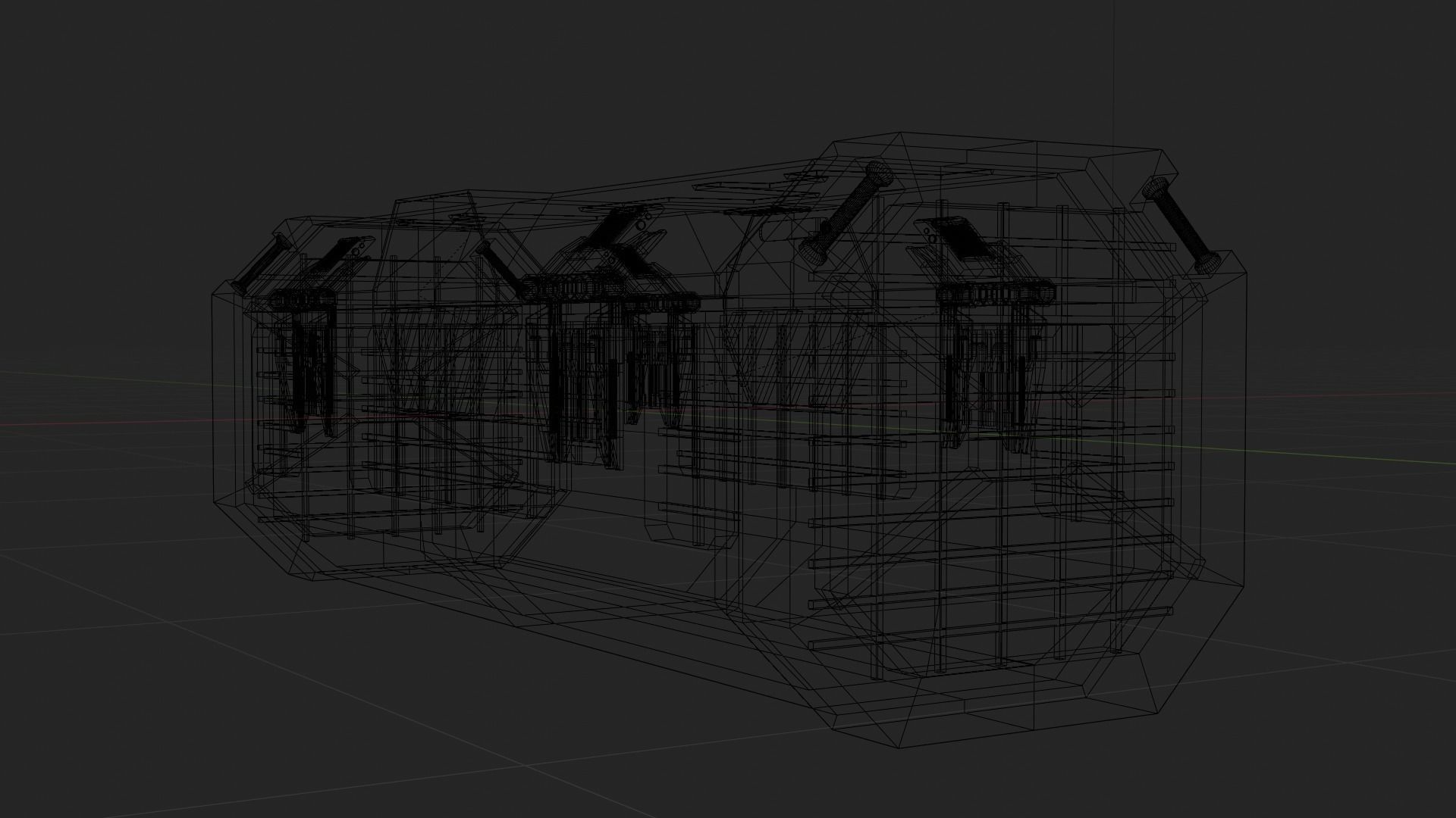 Kyber Crystal Container Imperial Color Scheme Low-poly 3D model_3