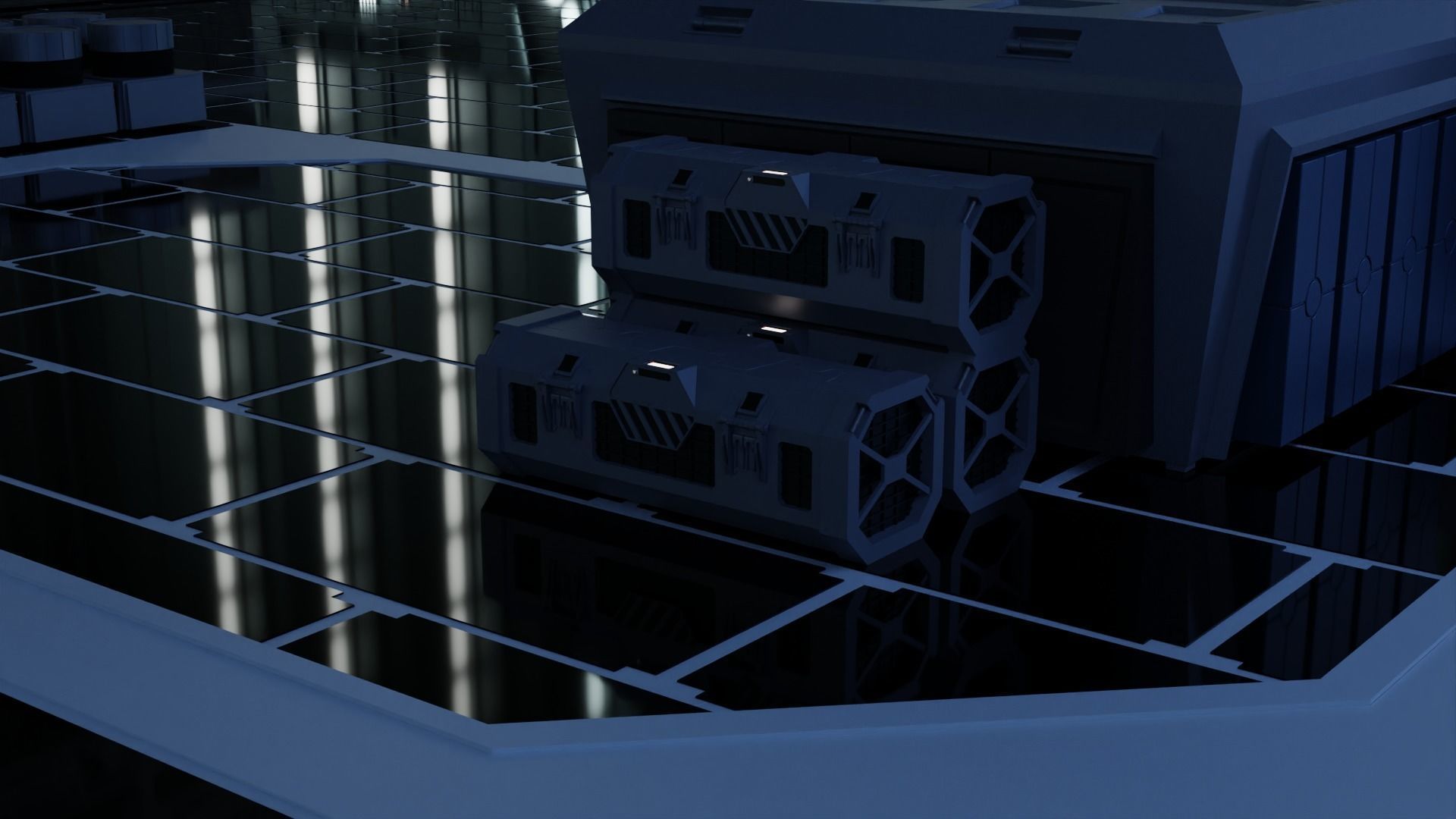 Kyber Crystal Container Imperial Color Scheme Low-poly 3D model_8