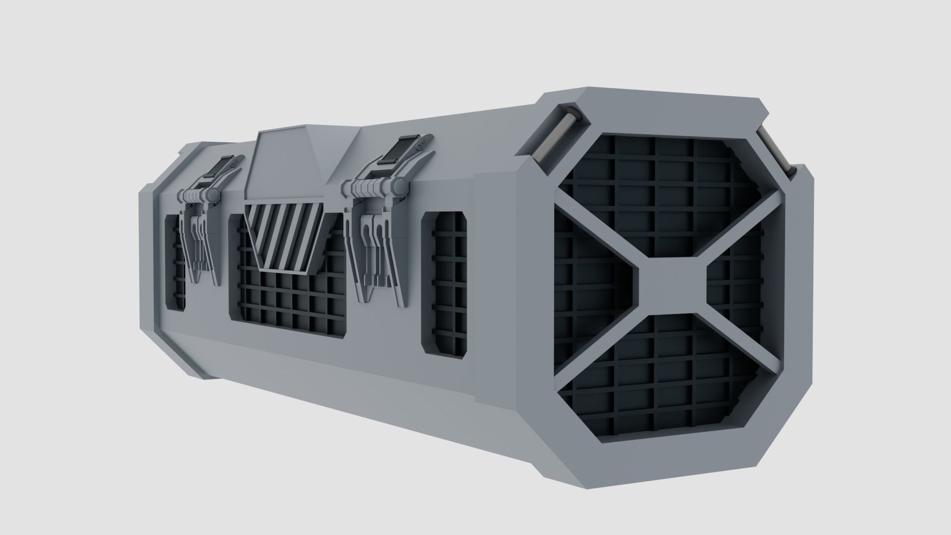 Kyber Crystal Container Imperial Color Scheme Low-poly 3D model_2