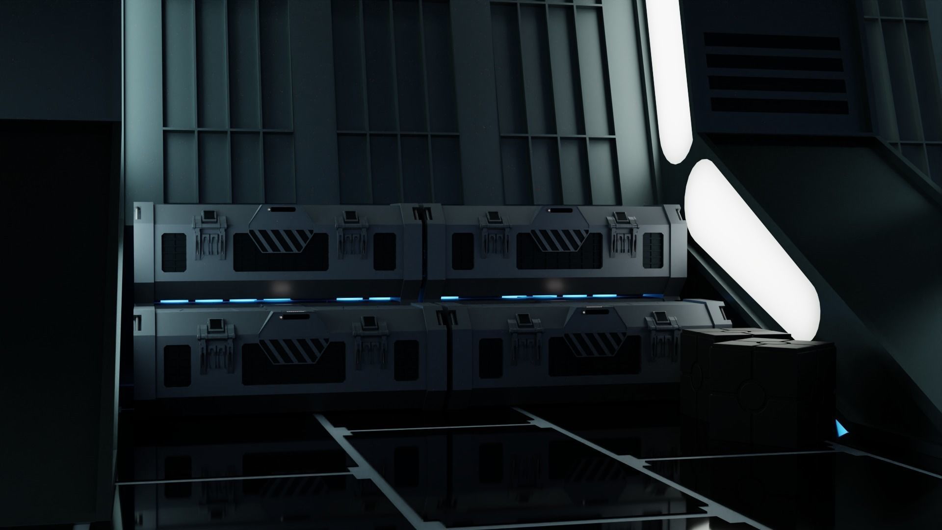 Kyber Crystal Container Imperial Color Scheme Low-poly 3D model_9