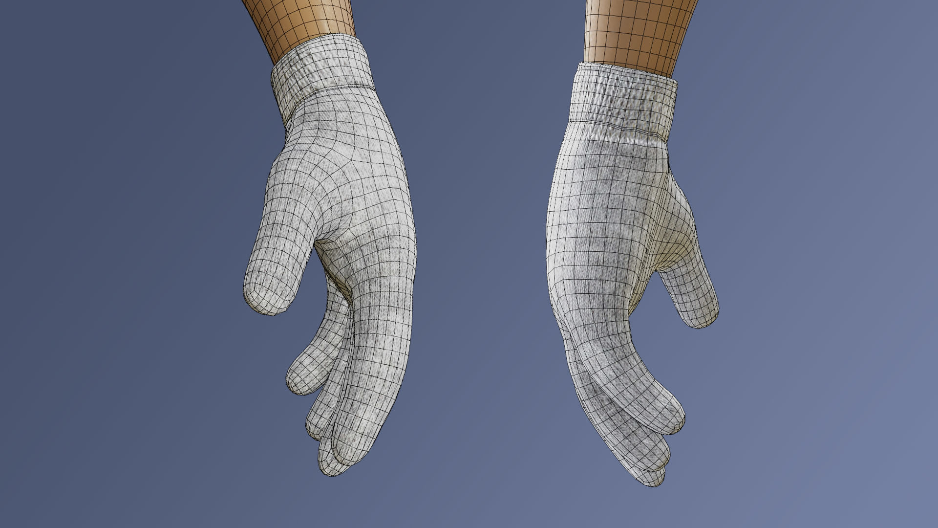Glove Low-poly 3D model_14