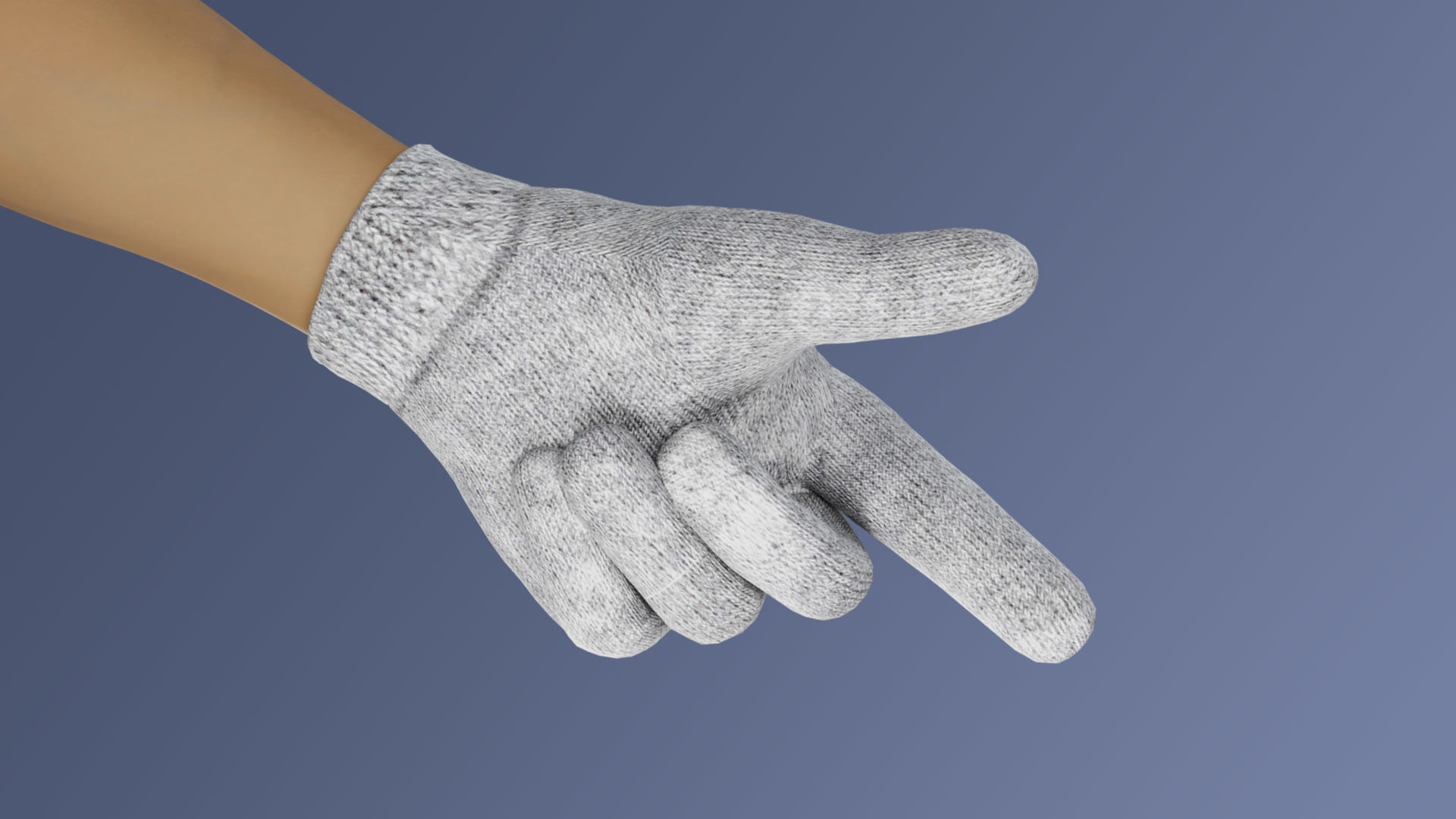 Glove Low-poly 3D model_3