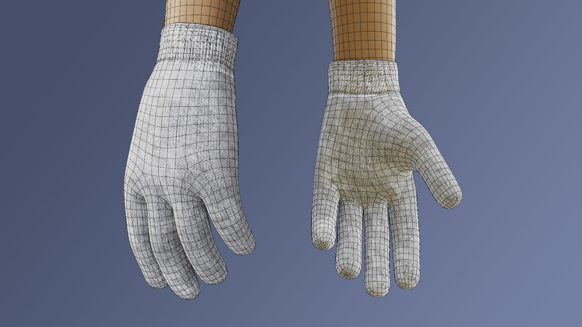 Glove Low-poly 3D model_13