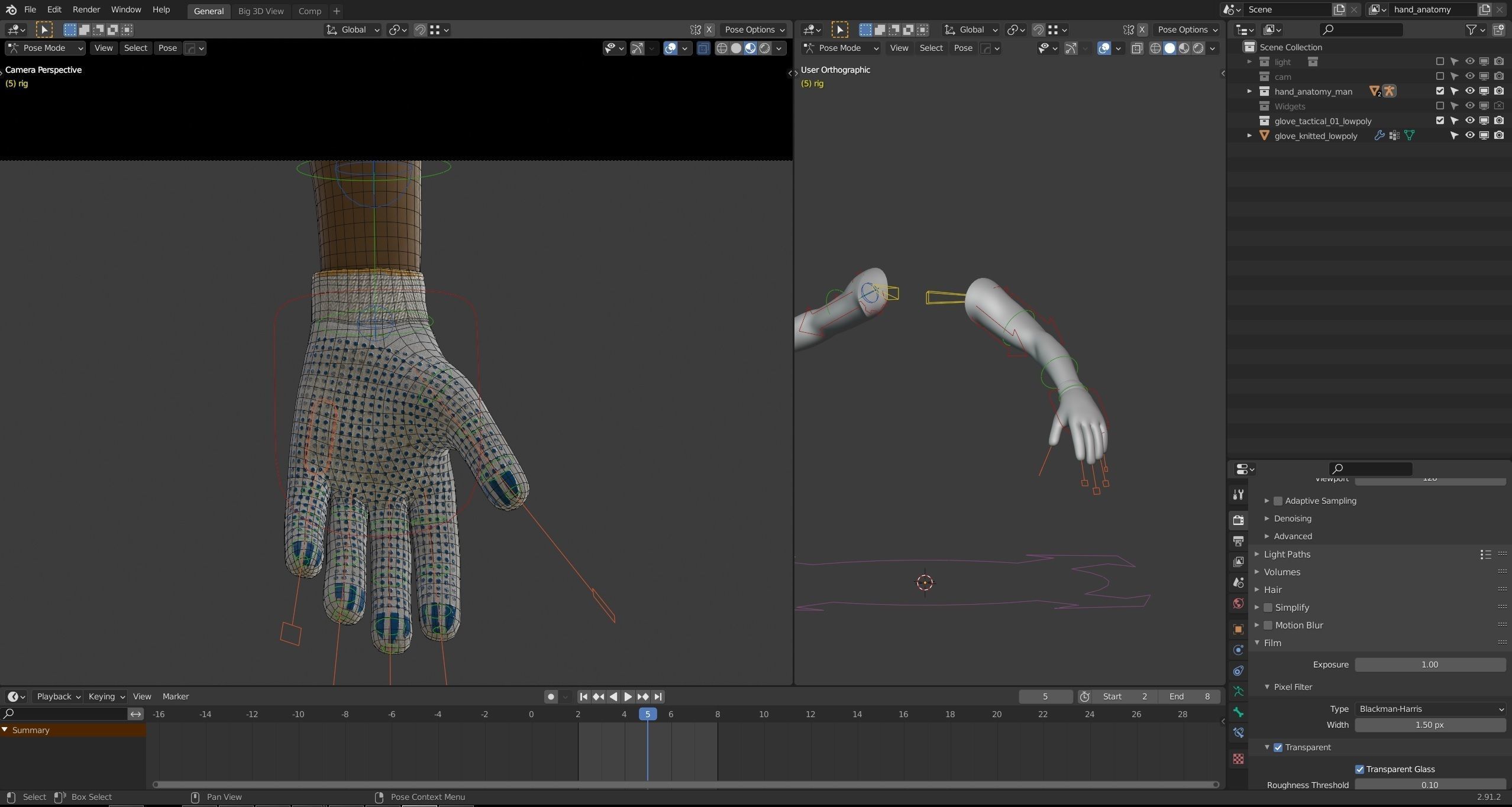 Glove Low-poly 3D model_16