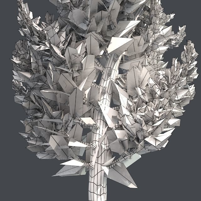 Hollywood Juniper Topiary Tree Low-poly 3D model_4