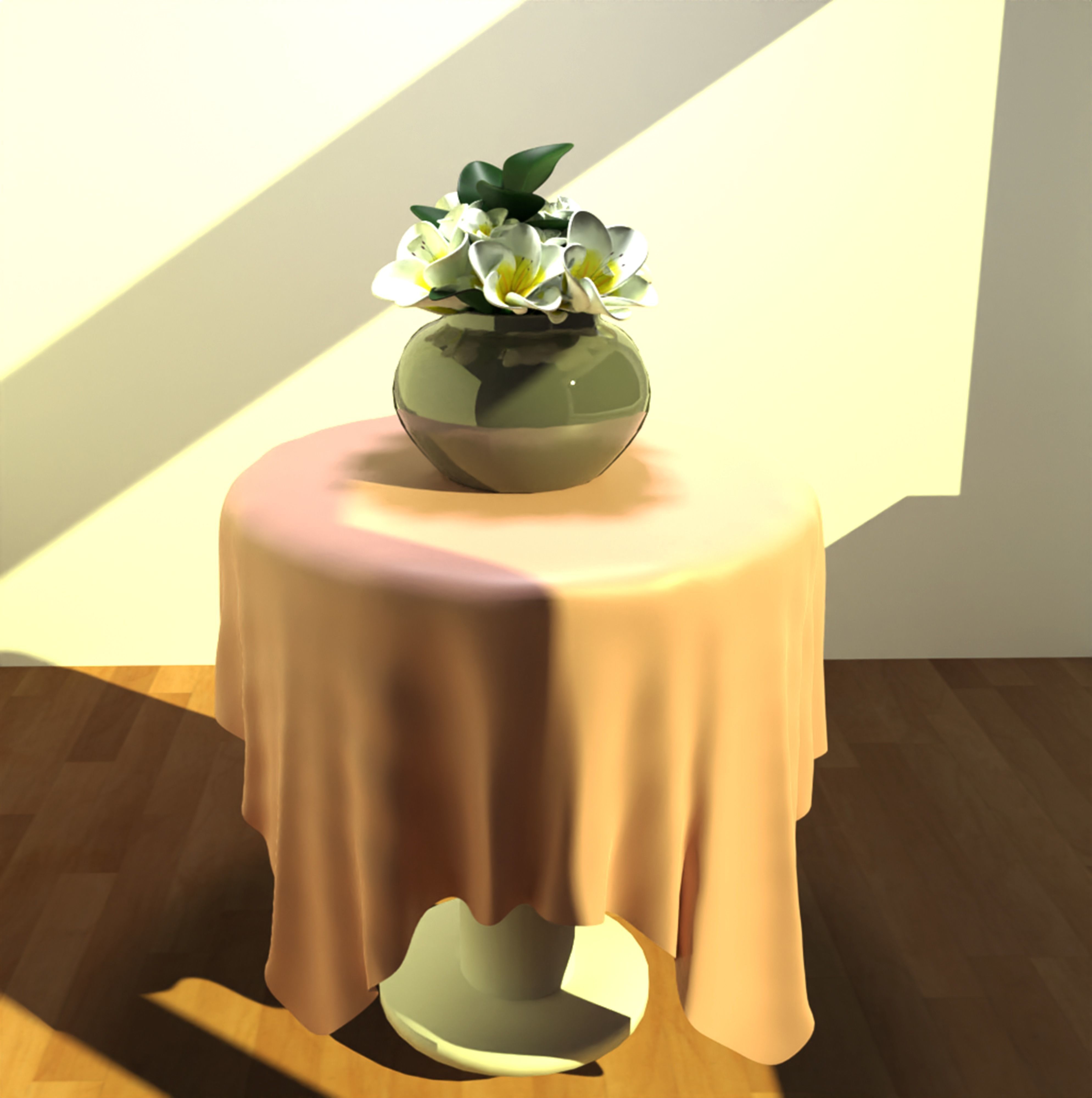 White Flowers 3D model_8