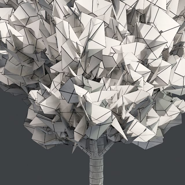 Italian Cypress Tree Low-poly 3D model_4