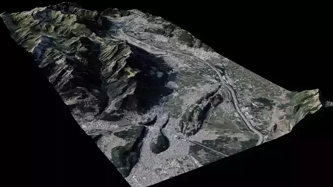 Lichtenstein mountain in middle of city