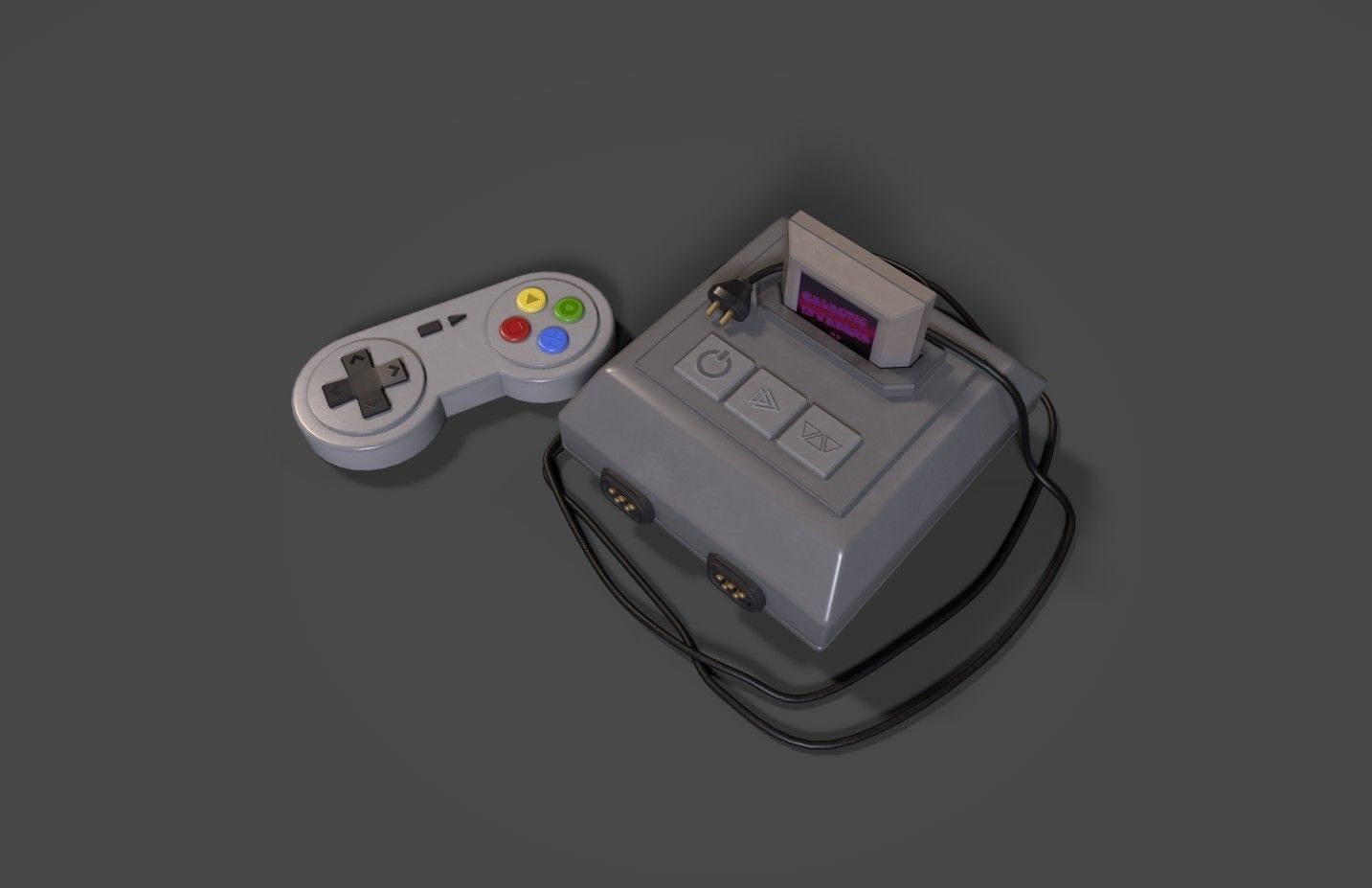 Low-poly stylized gaming console Low-poly 3D model_3