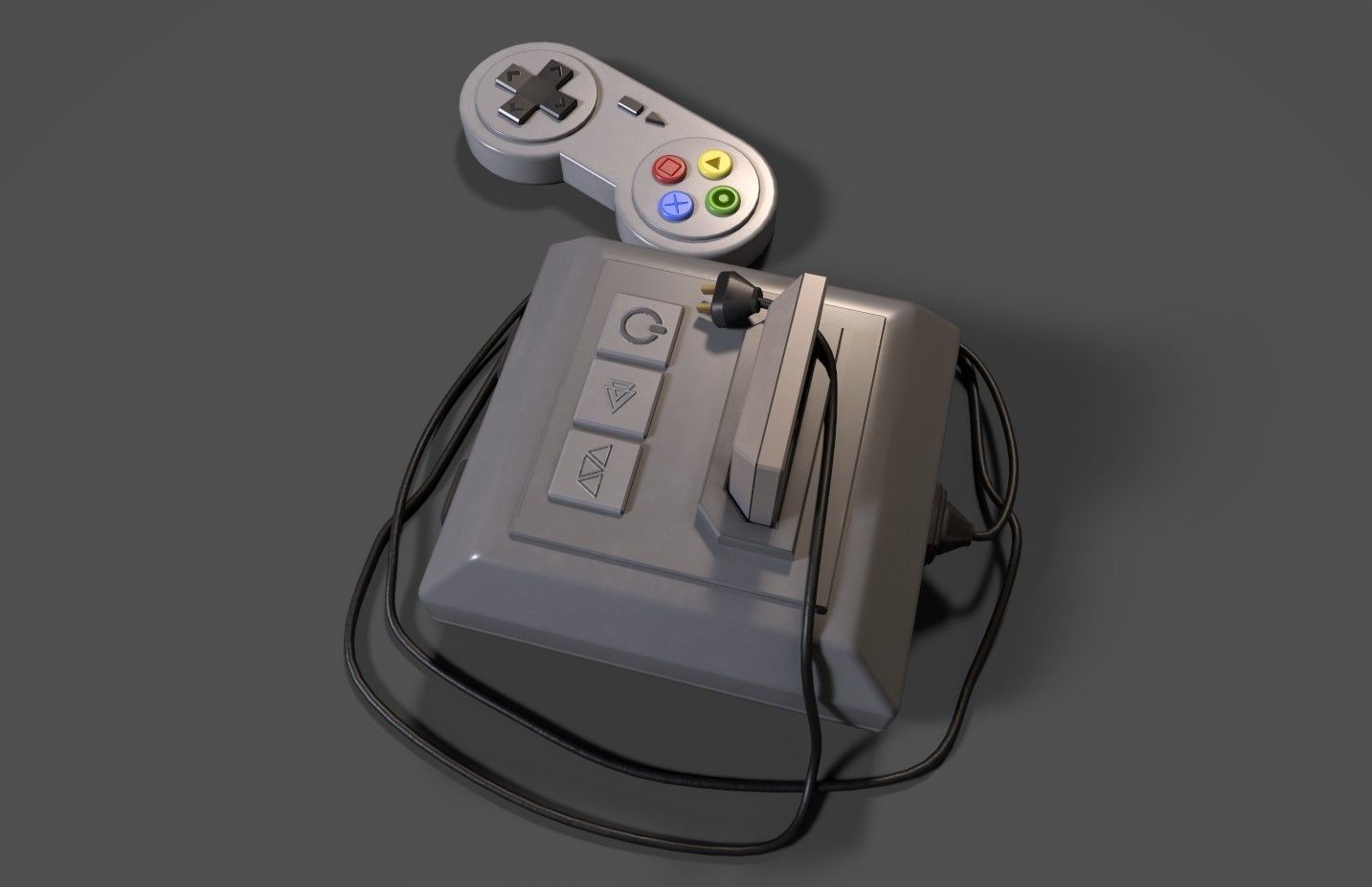 Low-poly stylized gaming console Low-poly 3D model_11