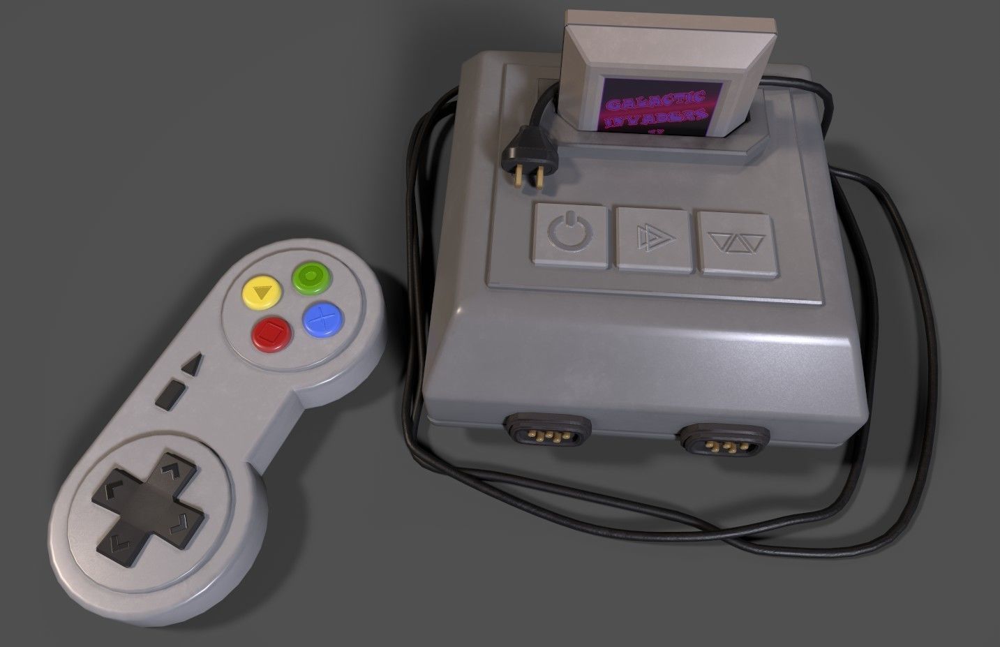 Low-poly stylized gaming console Low-poly 3D model_10