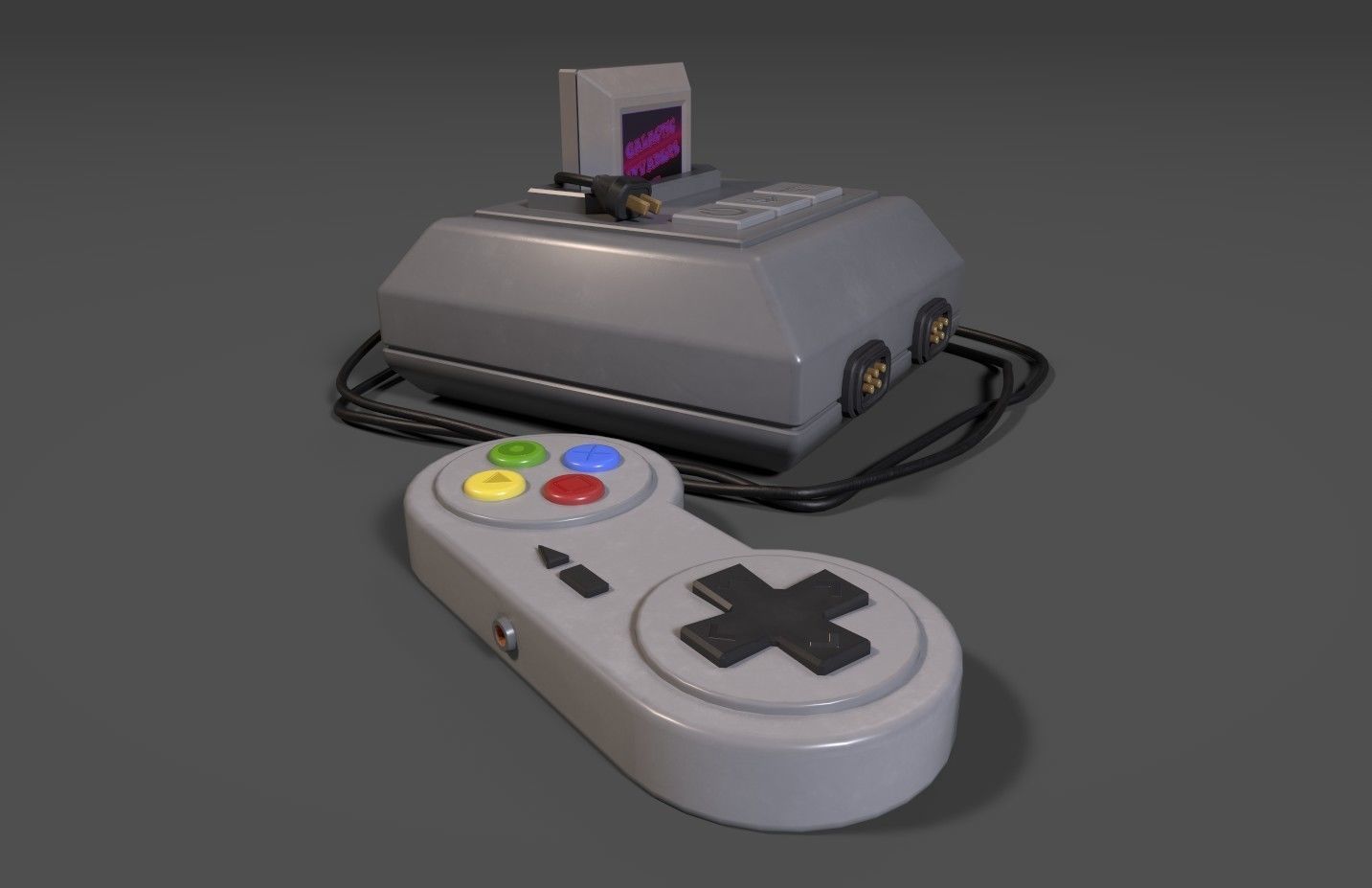 Low-poly stylized gaming console Low-poly 3D model_8