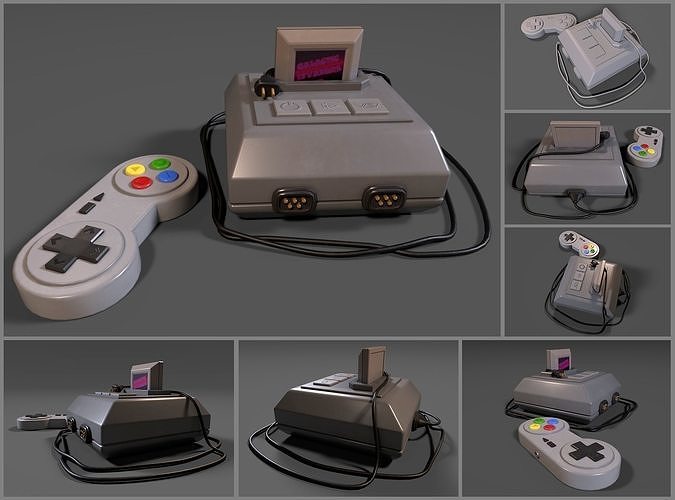 Low-poly stylized gaming console Low-poly 3D model