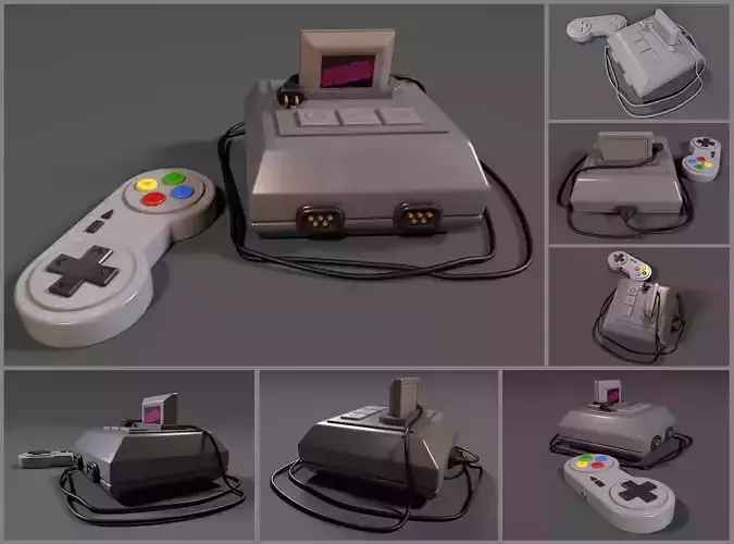 Low-poly stylized gaming console Low-poly 3D model