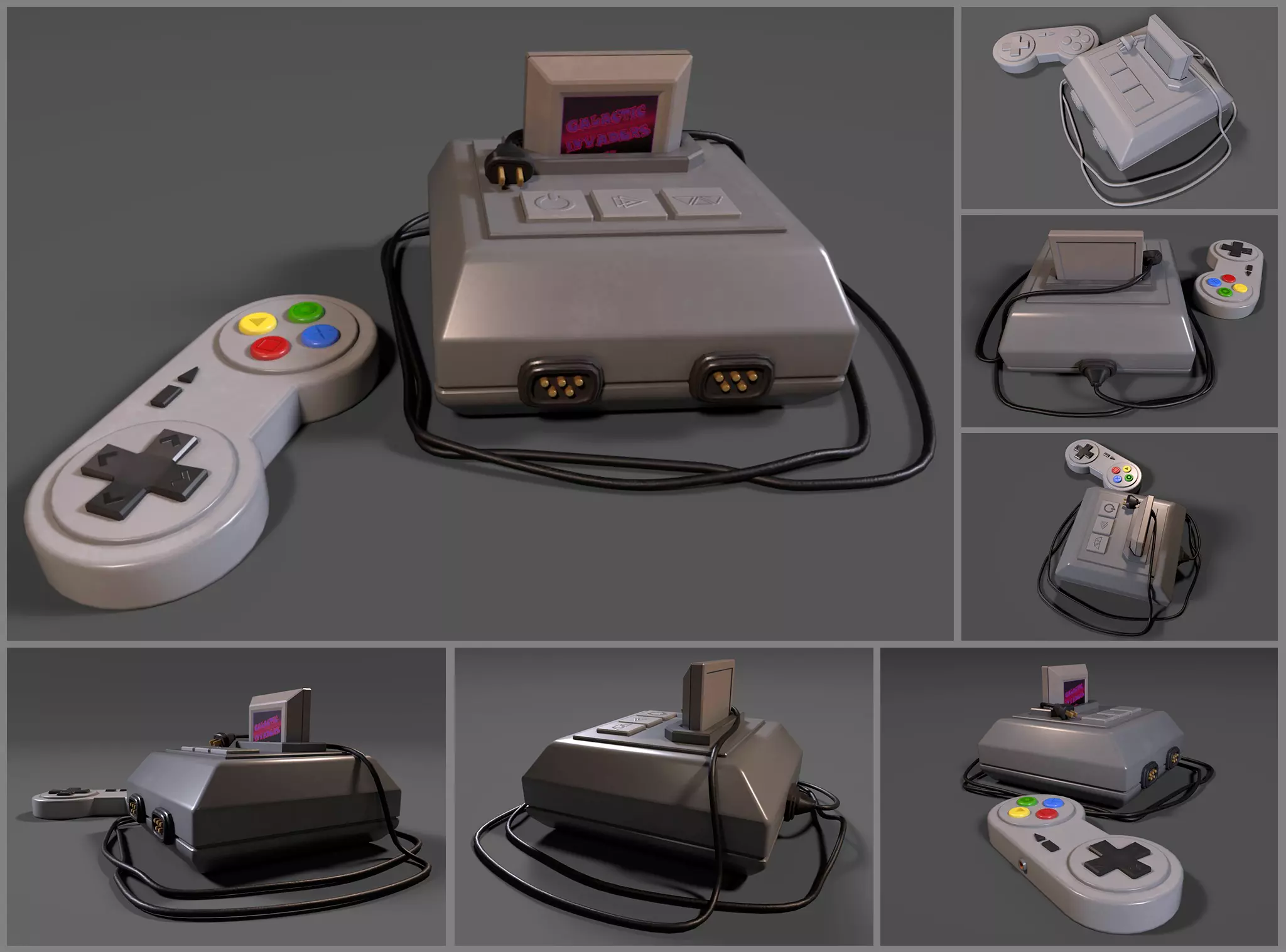 Low-poly stylized gaming console Low-poly 3D model_0