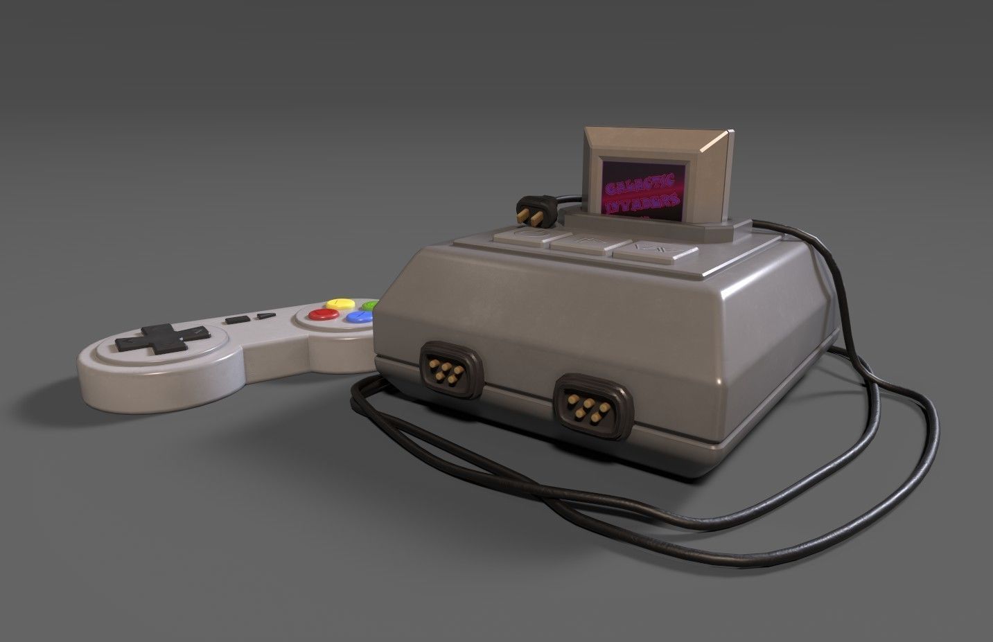 Low-poly stylized gaming console Low-poly 3D model_4