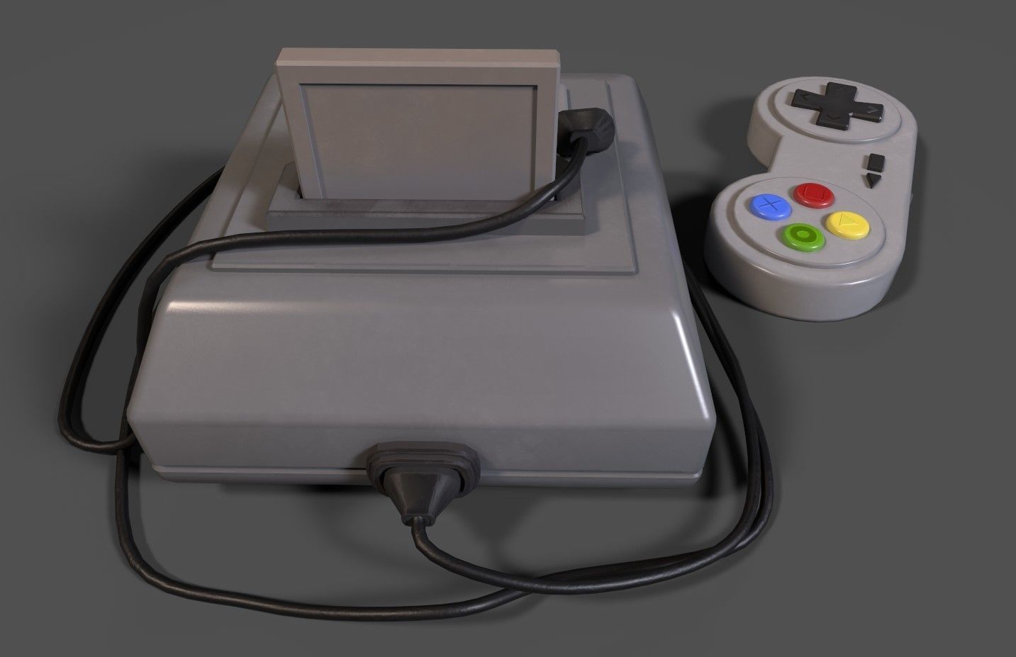 Low-poly stylized gaming console Low-poly 3D model_2