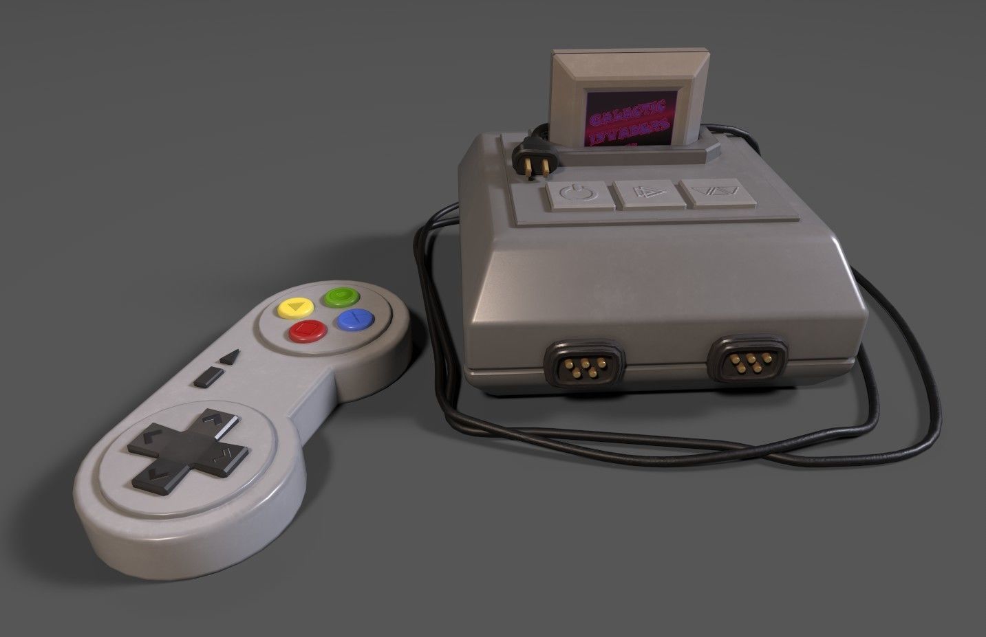 Low-poly stylized gaming console Low-poly 3D model_1