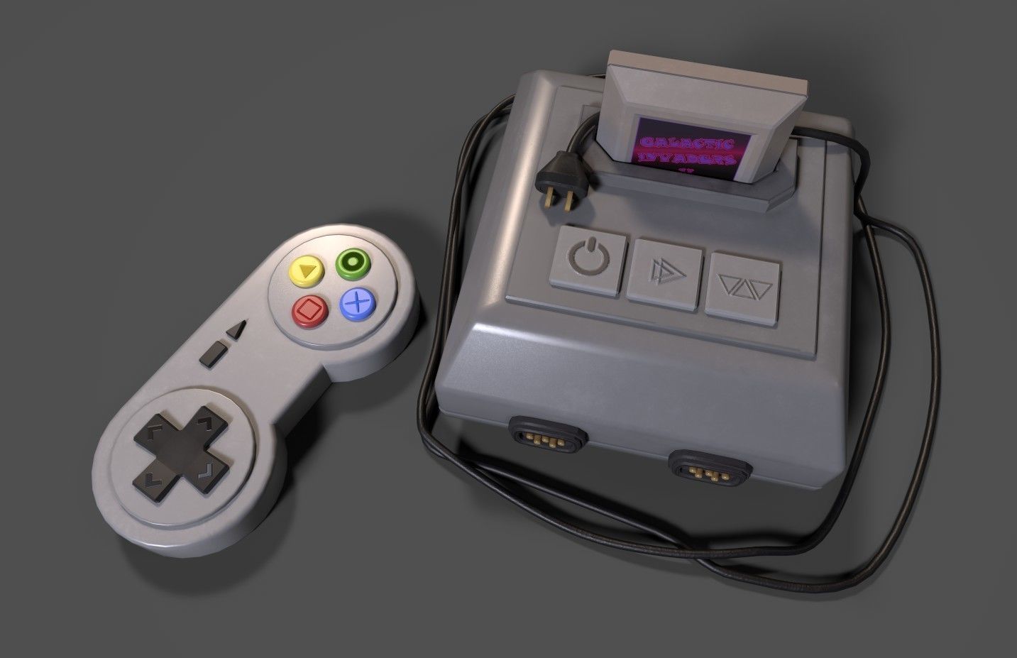 Low-poly stylized gaming console Low-poly 3D model_9