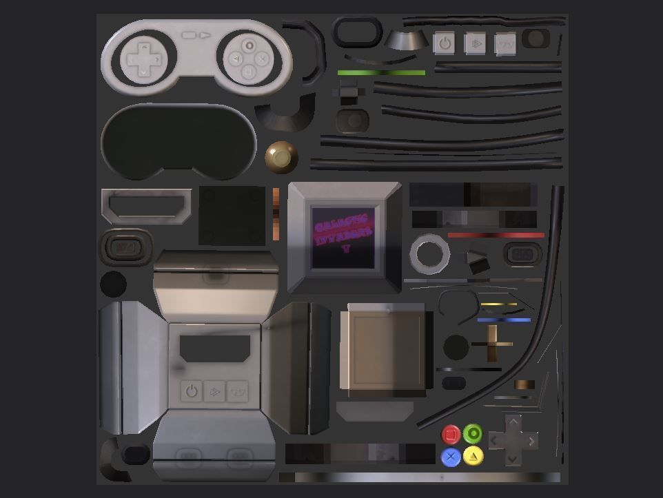 Low-poly stylized gaming console Low-poly 3D model_13