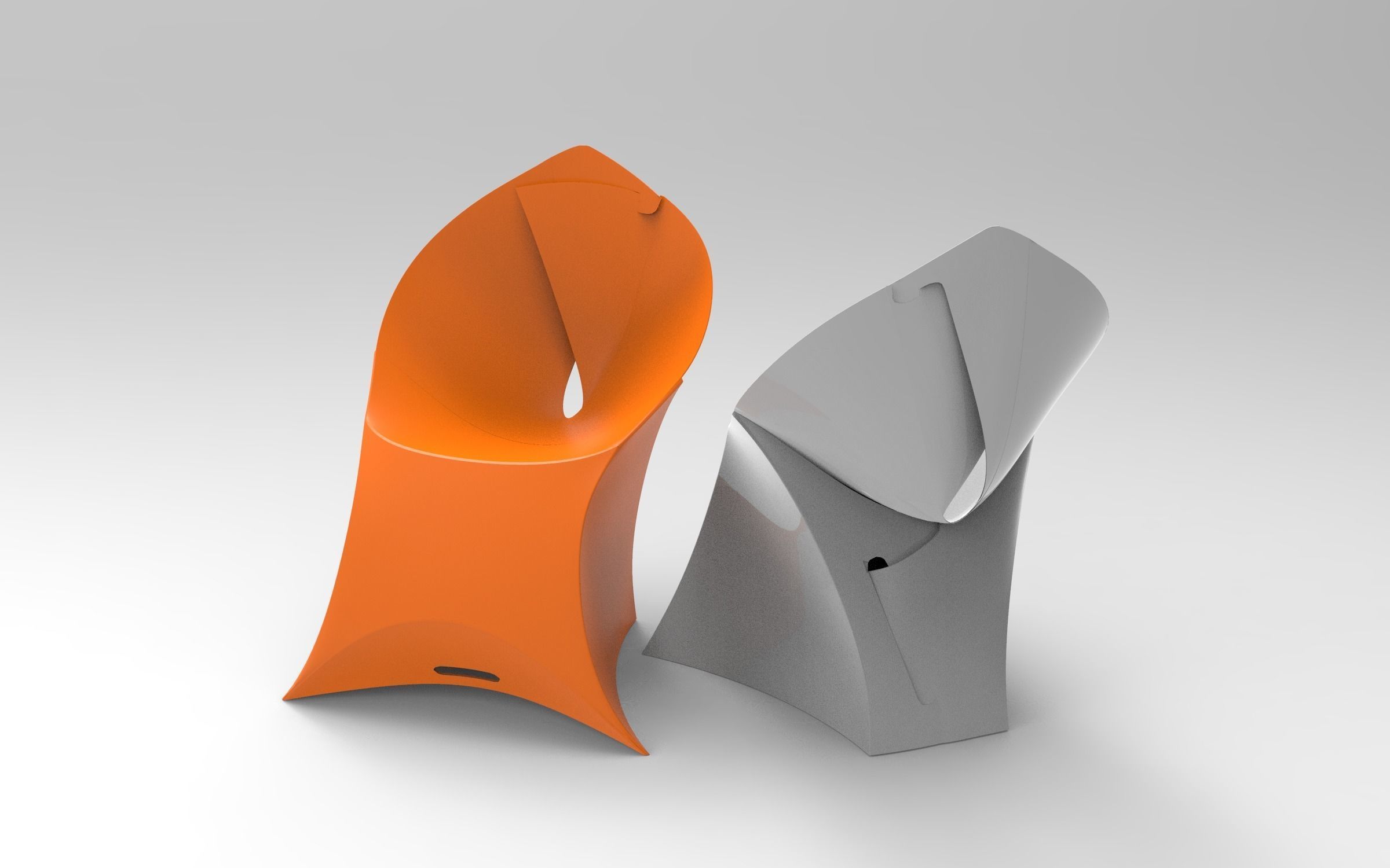 Flux Chair Low-poly 3D model_1