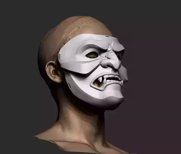 Kabuto Japanese Hannya Mask Oni Mask Samurai Mask 3D print model 3D print model