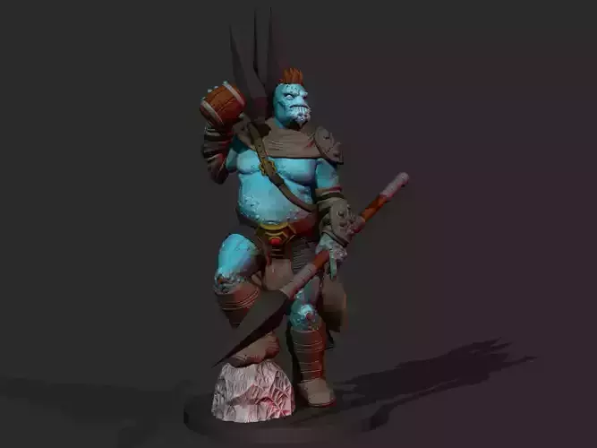 Troll man holding sword