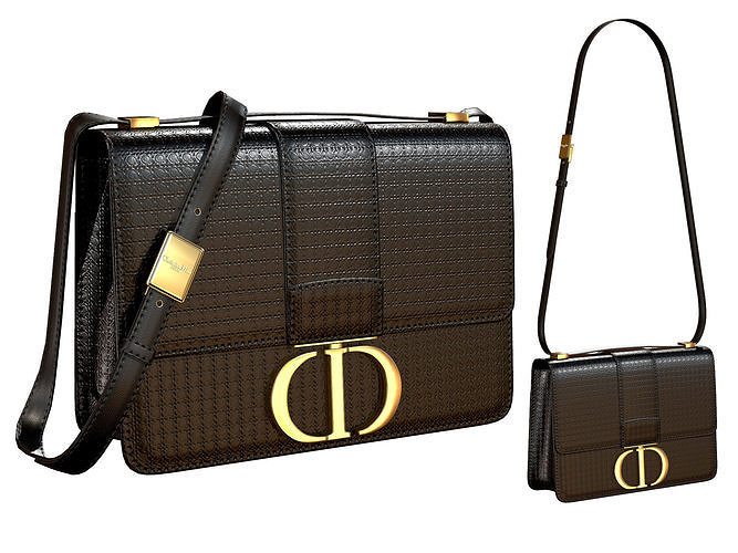 Dior 30 Montaigne Bag Black Microcannage 3D model