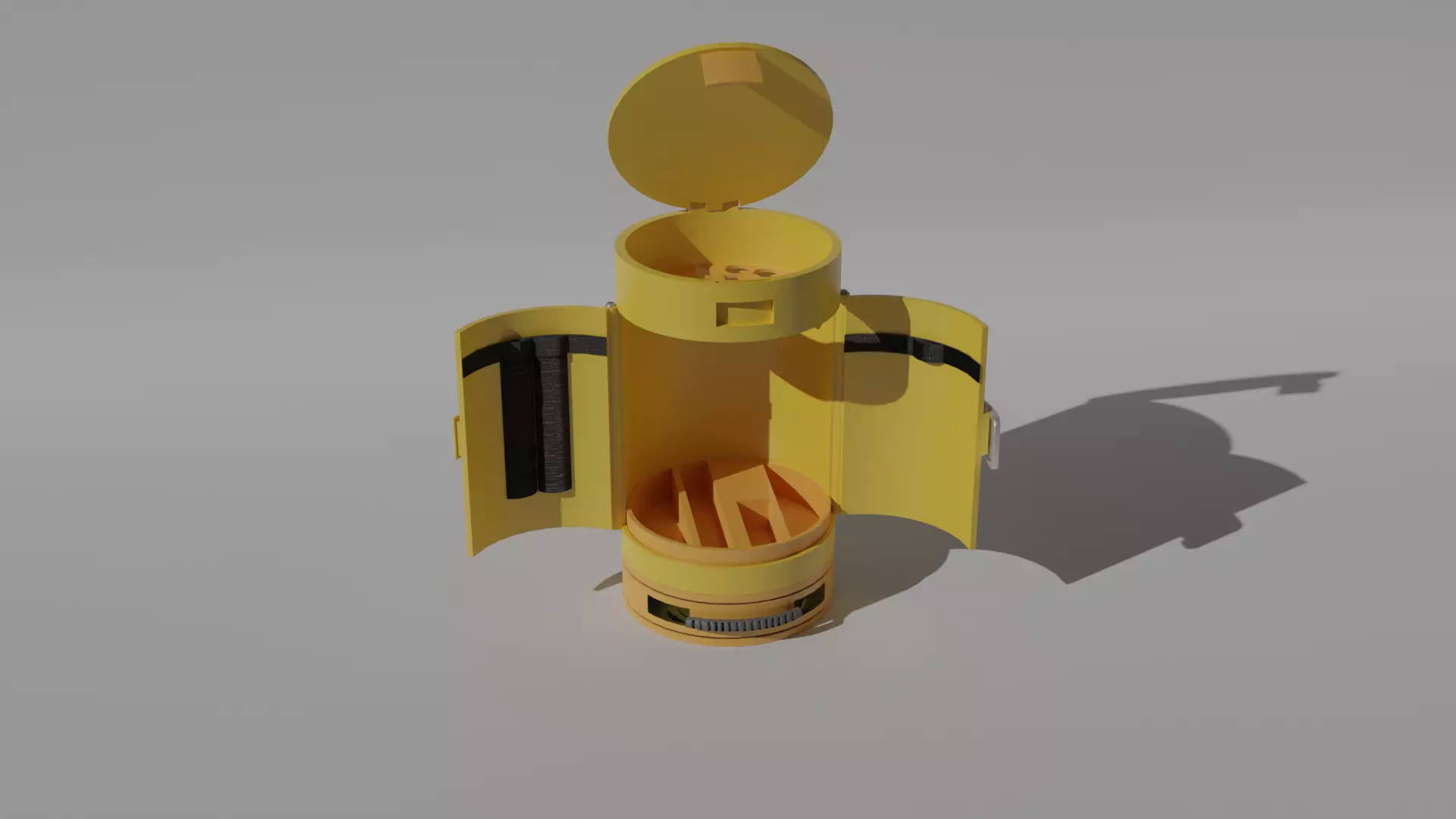 Cylindrical Toolbox Free low-poly 3D model_0