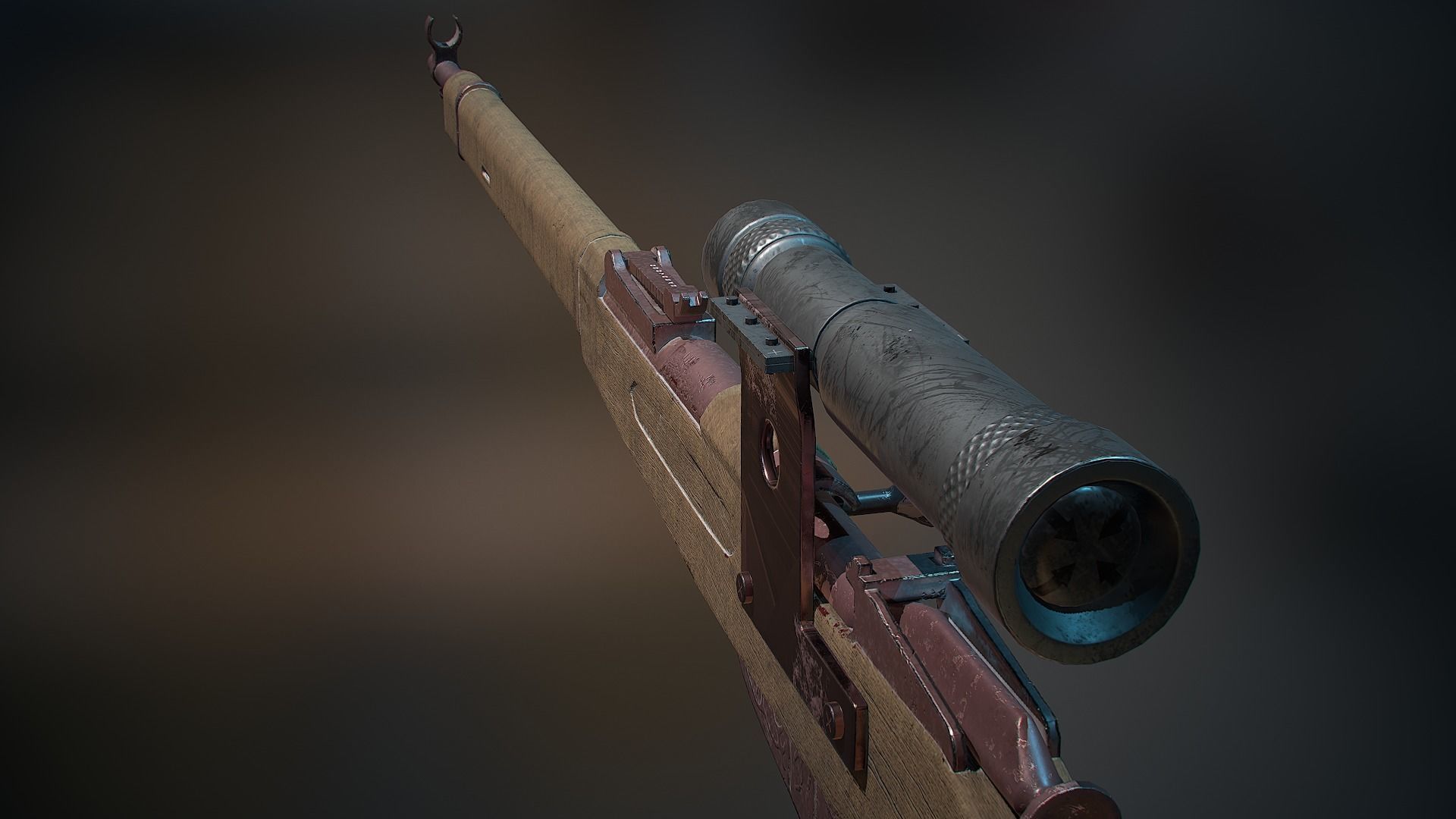 Mosin rifle Low-poly 3D model_4