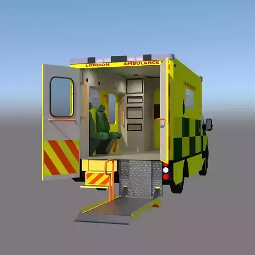 London Emergency Service Ambulance - Mercedes Benz Van 3D model