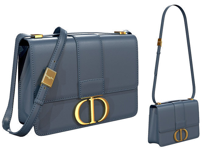 Dior 30 Montaigne Bag Blue Leather 3D model